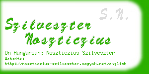 szilveszter noszticzius business card